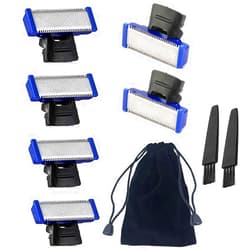 INVODA Shaver Replacement Head for Solo Electric Shaver Trimmer Head Men's Rechargeable Full Body Hair Trimmer Blade Replacement Cutter Head (6 Piece+2 Brushes+Bag)