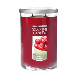 Yankee Candle Large Jar 2 Wick Black Cherry Scented Tumbler Premium Grade Candle Wax with up to 110 Hour Burn Time Large 2-Wick Tumbler Black Cherry