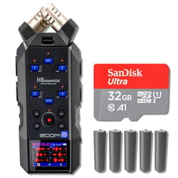 StreamEye Zoom H6essential 6-Track 32-Bit Float Portable Audio Recorder with 32GB microSD Card and AA Batteries