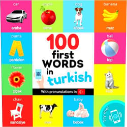 YukiSmart 100 first words in turkish: Bilingual picture book for kids: english / turkish with pronunciations (Learn Turkish)