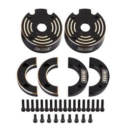 INJORA RC Heavy Brass Counterweight 2pcs Black Portal Drive Housing Steering for 1/10 RC Crawler Car TRX4 TRX6 Upgrade Parts,129g/pcs