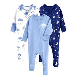 Yoofoss Baby Pajamas 100% Organic Cotton Baby Sleepers for Newborn 0-3 3-6 6-9 Months Boys Girl Clothes 3pcs Footed PJs