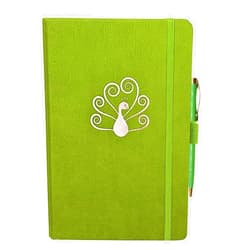DiLove Wellness Studio Lined Journal - Executive Leather Notebook for Women & Men, A5 College Ruled Hardcover Notepad for School, Work, Diary, Travel, & Story Writing – Includes Pen & Gift Box, 222 Numbered Pages, 5.5” x 8.2” (Green)