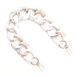 AUMEY 18 inch Oval Acrylic Chain/Plastic Chain/Clear Chain/Hand Bag Chain/Replacement Chain Strap/Set with Buckles