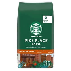 Starbucks Whole Bean Coffee, Medium Roast Coffee, Pike Place Roast, 100% Arabica, 1 bag (28 oz)