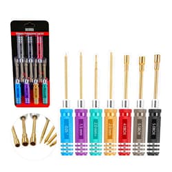 INJORA 7 PCS Short Handle RC Hex Screwdriver Nut Driver & Phillips Screwdriver Tool Set, RC Car Repair Tools Kit, Allen Wrenches Sets, Socket Driver For 1/18 1/24 RC Mini Crawler Car SCX24 TRX4M FCX24