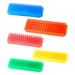 Bio Plas 0061 Assorted Polypropylene Microcentrifuge PCR Tube Rack, 80-Well, Pack of Five