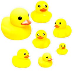 CICITOYWO Yellow Rubber Ducks, 7pcs Preschool Large Bath Toys Bathtub Floating Squeaky Duckies Gift for Baby Shower Infants Kids Toddler Party Decoration (Medium)