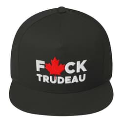 Hogue WS LLC Fuck Trudeau Hat (Embroidered Flat Bill Snapback Cap) Anti Justin Trudeau