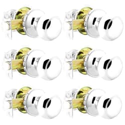 Probrico Passage Door Knobs in Polished Chrome, Hall Closet Door Knobs, Non-Locking Interior Door Handles, 6 Pack