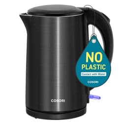 Cosori Electric Kettle, No Plastic Inner Lid, Filter & Spout, Stainless Steel Tea Kettle, Automatic Shut Off & Boil-Dry Protection, Durable Tea Kettle Boiler & Heater, 1.5L/1500W, Black