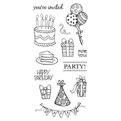 Fiskars Simple Stick Stamps, It's A Party, 4-Inch X 8-Inch