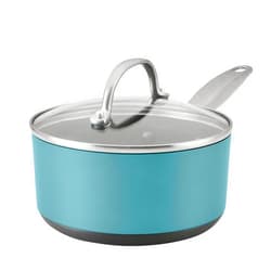 Anolon Achieve Hard Anodized Nonstick Sauce Pan with Lid, 2 Quart, Teal