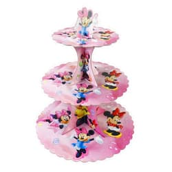LND 3 Tier Mouse_Cupcake Stand Holder Tiered Dessert Display Stand for Kids Girls Birthday Baby Shower Tea Party Supplies Decorations, 30X30X35cm