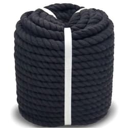 SINYLOO Black Rope 1/2 inch Twisted Cotton Rope, Thick Rope for Decoration, Crafts, Swing, Plant Hanger(100 feet)