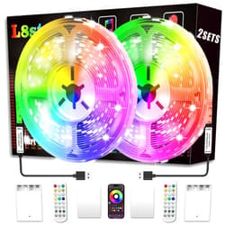 L8star 16.4ft Battery Powered Led Strip,6m Battery Operated Color Changing Lights Music Sync App Remote Control RGB USB Led Lights for TV, Party, Room Decoration (16.4FT)
