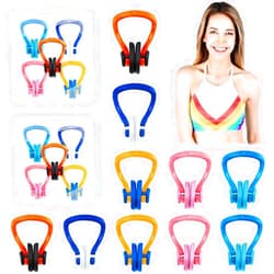YUHENGLE Swimming Nose Clip - 10 Packs Silicone Swim Nose Plugs for Kids (Age 7+) and Adults,Waterproof Pool Nose Plugs for Diving Swimming and Other Water Sports with Storage Box,Multi-Color