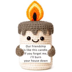 YUEYUQIU Funny Best Friend Birthday Gifts for Women Men, Handmade Crochet Candle Decor, Sarcastic Friendship Presents for Bestie Sister, Cute Birthday Christmas Gag Gift, Dark Humor Desk Accessories