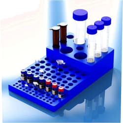 Biomed Solutions Centrifuge Tube Rack,Multifunctional Trapezoidal Holder for 0.2ml-50ml Test Tube, 92 Holes Stand for Lab Tube Vials,Blue,Plastic, Biomed Scientific(Pack of 1)