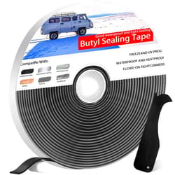 DeaLott Butyl Tape 1/8''X3/4''x30', 1 Roll Butyl Sealant RV Tape, Double Sided Putty Tape Outdoor Waterproof Butyl Rubber Caulking Tape for Marine Boat Windows Sealing Leak Roof Pipe Patching