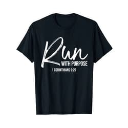 P37 Design Studio Jesus Shirts Christian Runner Gift Running Gear Run With Purpose Quote T-Shirt