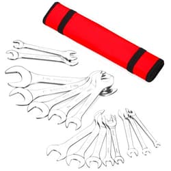 RIMKOLO Super-Thin Open End Wrench Set, 16-Piece SAE & Metric 3/8