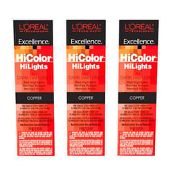 L’Oréal Paris L'Oreal HiColor HiLights COPPER Permanent Hair Color Tint HC-05104 (3 Pack)