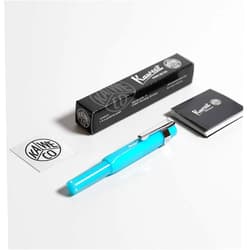 Kaweco FROSTED SPORT Fountain Pen Light Blueberry, Fine Nib Sport Octagonal Clip Chrome (2019 Novelty)