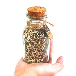 SAIOTER Jar of Hug（5oz）Gift Jars,Hugs to Give,Gifts for Women,Gifts for Men,Home Decor,Hug Wooden Cutout Letter Piece Bad Mood gifts,Birthday,Holiday, Gift to Friend,Funny Gift,Valentines Day.