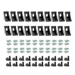 BLCCLOY 20 Sets Aluminum Extrusion 2020 Aluminum Profiles Corner Bracket 20 Series Black Right Angle with T Slot Nuts and Bolts Hardware for 2020 2040 V Slot Extruded Aluminum Connectors Accessories