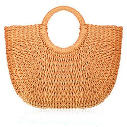 Frienda Straw Tote Bag Summer Beach Bag Handmade Straw Rattan Woven Handbag for Women Travel