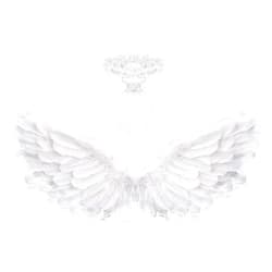 SLanC Angel Costume Wings and Halo White Adult Angel Costume Wings for Kids Party Children's Boys Girls Christmas Unique