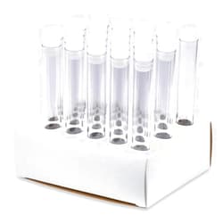 Karter Scientific 16x125mm PS Plastic Test Tubes, Flange Caps, Cardboard Rack, Karter Scientific 57A9 (Pack of 25)