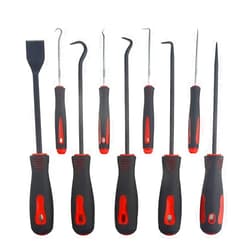 WMYCONGCONG 9 PCS Heavy Duty Pick and Hook Set Scraper Gasket Pick-Up Tool Hose Removal Puller for Automotive and Electronic Tool, Yellow or Red, Random Color