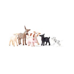 Schleich Farm World 6-Piece Baby Farm Animal Toy Gift Set including Donkey Foal, Lamb, Calf, Dalmatian Puppy and Goat Kid