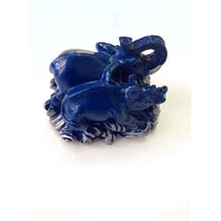 feng shui Mylucky Mini Blue Rhinoceros and Elephant Statue Figurine