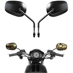 VPZMT Black 8mm Teardrop Rearview Mirrors Compatible with Harley Davidson Road King CVO Road Street Tri Glide Freewheeler Street XG500 XG750 Sportster XL883 1200 Softail Street Bob (Black)