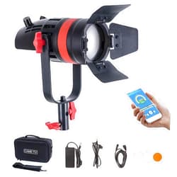 Cametv Came-TV Boltzen Q-55WMKII COB 55W Fresnel Focusable Led Video Light Kit,Daylight 5600K CRI96+ TLCI98+ APP Control Lighting Effects Adjustable Frequency Removable Barn-Door Carry Bag