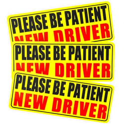 Ongfuwu 3PCS Student Driver Magnet for Car, Please Be Patient Student Driver Magnetic Decal, Reflective New Drivers Sticker Safety Warning Sign, Reusable Movable for Most Vehicles (New)