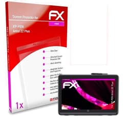 AtFoliX Plastic Glass Protective Film compatible with XP-PEN Artist 22 Plus Glass Protector, 9H Hybrid-Glass FX Glass Screen Protector of plastic