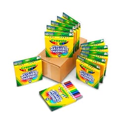 Crayola Ultra Clean Washable Markers (12 Boxes), Bulk Markers for Kids, 10 Broad Line Markers, Teacher Classroom Must Have