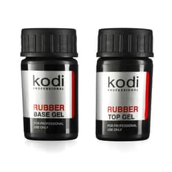 KODI Professional Rubber Top & Base Gel Set By Kodi | 14ml 0.49 oz | Soak Off, Polish Fingernails Coat Kit | For Long Lasting Nails Layer | Easy To Use, Non-Toxic & Scentless | Cure Under LED Or UV Lamp