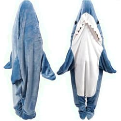 DDMY Shark Onesie Shark Blanket, Flannel Blanket Hoodie Wearable Blanket Halloween Costumes for Cosplay, Cartoon Throw Blankets Shark Sleeping Bag Blanket Halloween Blanket Christmas Blanket
