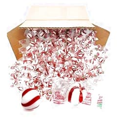 Sattie Bobs Sweet Stripes – 4lb Bulk of Peppermint Candy – Party Pack of Delicious Mint Candy – Peppermint Candy for Special Occasions – With White and Red Strips