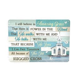 VelfDuel Metal Tin Sign Church Butterfly I Still Believe in Amazing Grace Country Wall Art Farmhouse Parlor Kitchen Garden Bedroom Home Courtyard Wall Decor 8x12 Inch