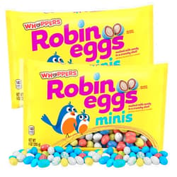 Needzo Whoppers Mini Robin Eggs Bulk Bags, Bite Size Malted Milk Chocolate Crunchy Treats, Easter Basket Candies, 9 Ounces, (2 Pack)