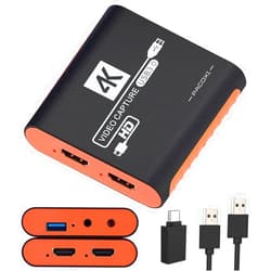 SUDTREEV Capture Card for Nintendo Switch, USB3.0 1080P 60FPS HDMI Capture Card, Capture Card for Streaming and Recording,HDMI Video Capture Card Cam Link for Gaming, PS5, Switch, Xbox, and PC,Orange