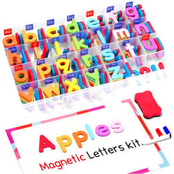 Gamenote Classroom Magnetic Alphabet Letters Kit 234 Pcs with Double - Side Magnet Board - Foam Alphabet Letters for Preschool Kids Toddler Spelling and Learning Colorful ABC Education Fridge Magnets