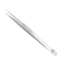 Scientific Labwares High Precision Stainless Steel Lab Forceps with Long Straight Very Fine Tip (5.5 in.)