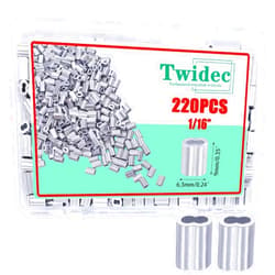 Twidec/220PCS Aluminum Crimping Loop Sleeve 1/16